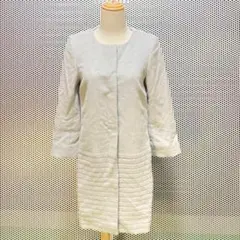 【nolley's sophi】ノーカラーコート　アンゴラ60% 比翼仕立て