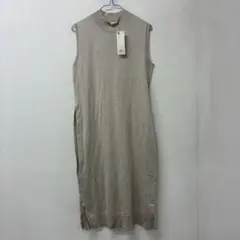 GU ハイネック　ニットワンピース　ノースリーブ　ベージュ　L ○37