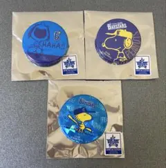 横浜Denaベイスターズ スヌーピーコラボ 缶バッジ 3点セット メルカリ便