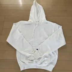 ホワイト フーディー メンズSサイズ フロントポケット付き