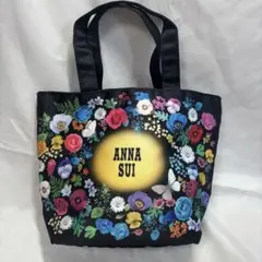 【未使用品】ANNA SUI ミニトートバッグ ハンドバッグ 花柄 ブラック