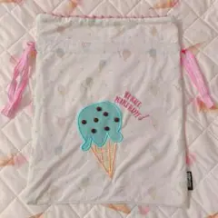 ♡サーティワン チョコミントアイスクリーム アップリケ巾着 spank♡
