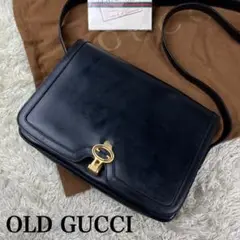 ✨超激レア✨OLD GUCCI ポシェット レザー ブラック 金具 ビンテージ