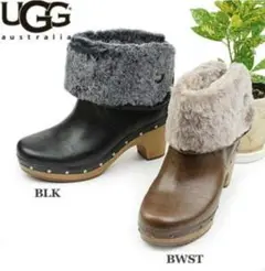 UGG アグ ショートブーツ ファーブーツ ブラウン 24cm 厚底