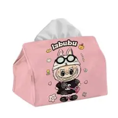 labubu キャラクター ティッシュボックス ピンク16.5×11×6