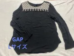 Gap 刺繍入り長袖シャツ Lサイズ 黒