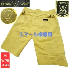 【美品】EDWIN GOLF レモンイエロー ハーフパンツ M　W78 H96