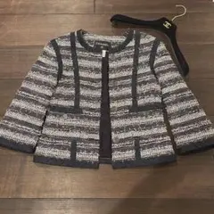 CHANELシャネル ツィードジャケット38ノーカラージャケット デニムツィード