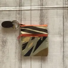 幾何学模様 コインケース キーホルダー付き