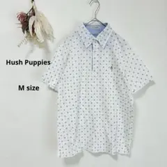ハッシュパピー　Hush Puppies 半袖ポロシャツ　M 幾何学模様 日本製