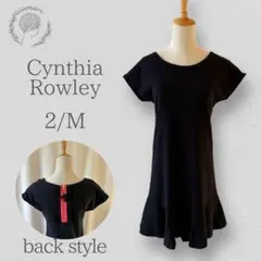 CynthiaRowley フリルヘム コットンワンピース 2サイズ ブラック