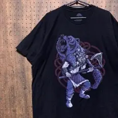 US古着 ann arbor ヴァイキング　プリントTシャツ　熊　mbt168