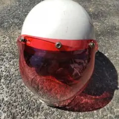 shion ジェットヘルメット ホワイト/赤茶色 人気 商品 通販車・バイク・自転車 - shion ジェットヘルメット