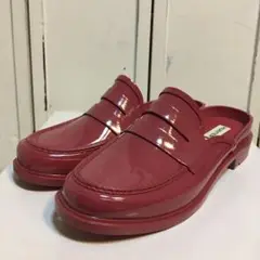 ❤️新品❤️HUNTER バックレスグロスペニーローファー