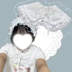 w race collar 白色 ハンドメイド つけ襟 付け襟 サブカル