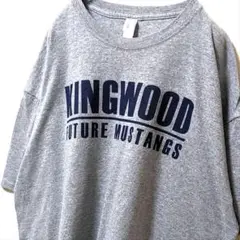 ジャージーズ キングウッドマスタングス ロゴTシャツ グレー灰色 XL 古着
