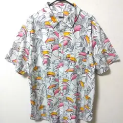 Hurley トゥカン柄 オオハシ アロハ ペリカン 半袖シャツ Lサイズ