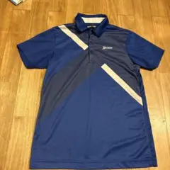 スリクソン　デサント　ポロシャツ　ブルー　メンズ　ゴルフ　美品
