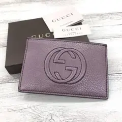 ∀ 未使用品 GUCCI カードケース インターロッキングG