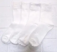ミドル丈　ホワイト　ソックス　4足セット　22〜25cm