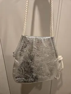 シルバー 合成皮革 バッグ