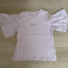 GUバックプリントＴシャツ150ピンク