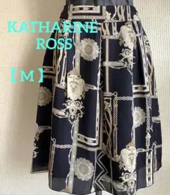 CATHARINE ROSS ヨーロピアン 柄　タックスカート