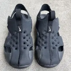 美品NIKE サンレイプロテクト ブラック サンダル 17cm