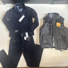 未使用の作業着上下セットベスト付き