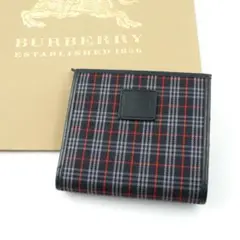 ✨新品未使用品✨ BURBERRY ミニ財布 ノバチェック ホースロゴ ネイビー