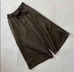earth music&ecology ガウチョパンツ ウエストリボン カーキM