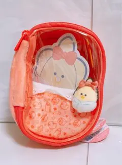 つぶらな瞳のなまがき おめかし おふとんポーチ　赤色