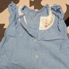 水色フリル付きシャツ 90サイズ