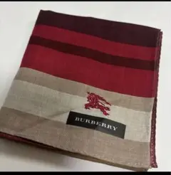 BURBERRY ハンカチ ストライプ レッド系
