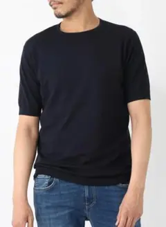JOHN SMEDLEY 半袖Tシャツ BELDEN ネイビー Sサイズ