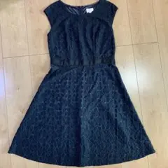 EMMA JAMES エマジェイムス　花柄刺繍　レース　ブラックロングワンピース