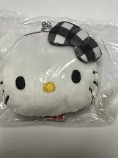 [未開封]キティちゃんがまぐち黒チェック柄