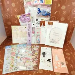 ウェディング デコレーション ステッカー セット 全15点　フェザーや風船も♡