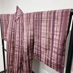 単衣 ぼかしが美しい紬地の小紋 着物