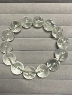 天然　グリーン水晶　ブレスレット　大玉１５mm