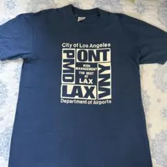 90sUSA製リスクマネジメント Tシャツ Lサイズ ネイビー