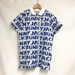 ○★新品未使用　JACK BUNNY　総柄ポロシャツ　2　ホワイト