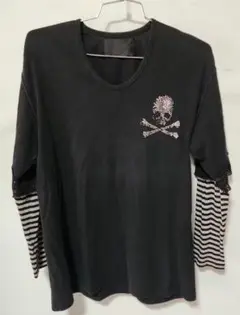ロエン　Roen メタルスタッズスワロフスキースカル　レイヤードTシャツ　48L