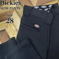 Dickiesスリムワークパンツ TCストレッチ テーパード ナローパンツ黒28
