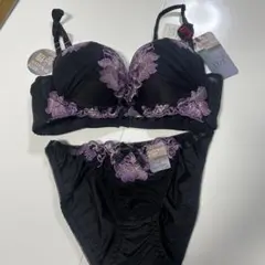ブラックパープルD75 ブラジャー&ショーツ❤️セット