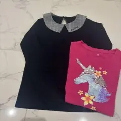 GAPユニコーン刺繍ピンクとFIRST黒長袖カットソーセット