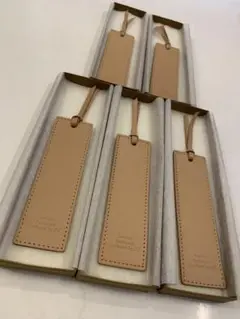 レザーしおり 5個セット ベージュ