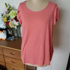 コーラルピンク Tシャツ フリル袖　定価２９００円新品８月末迄の夏バーゲンです