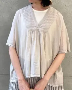 SOIL SUPER FINE VOILE WITH SELVEGE ブラウス