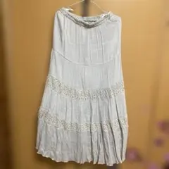 ロングスカート レース　L